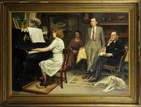 Musical interludium at Léon Janssens home - 1946